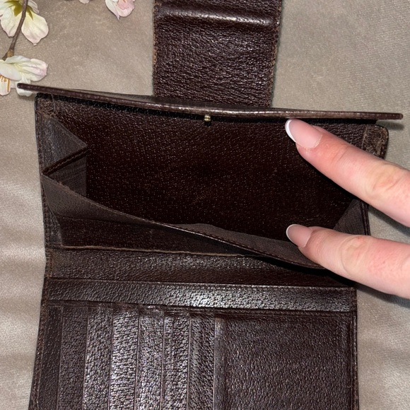 gucci brown monogram fold wallet with sherry line - Picture 8 of 14